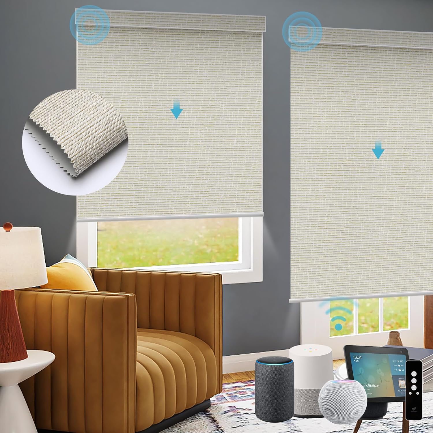SmartWings Motorized Roller Shades Work with Homekit, Alexa