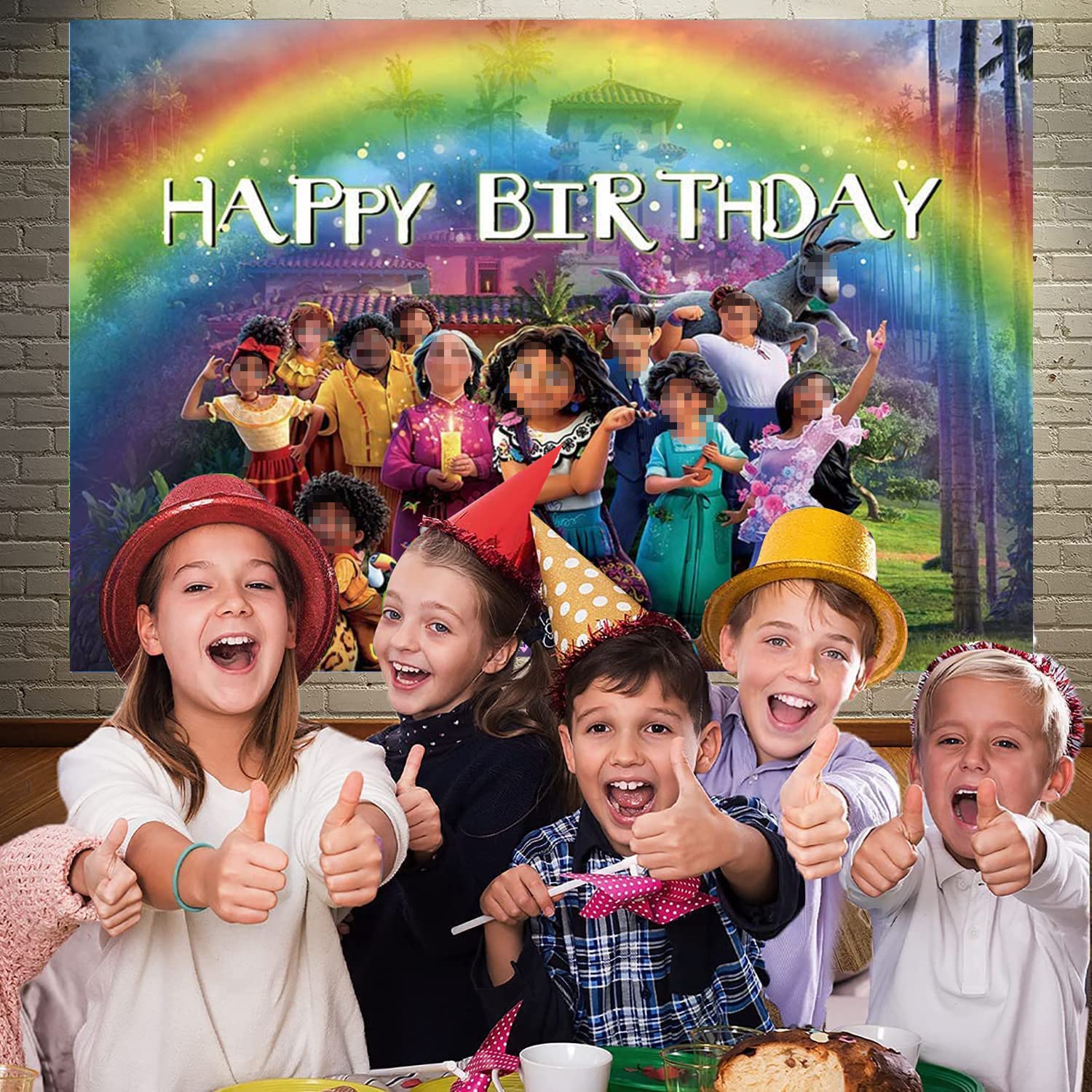 SHAMO Sfondo di Compleanno a Tema Encanto, Sfondo Fotografico per Stile Colombiano ,Decorazione per Feste Banner Up Party Photo Props 5 x 3 Piedi (1,5 x 1 m)