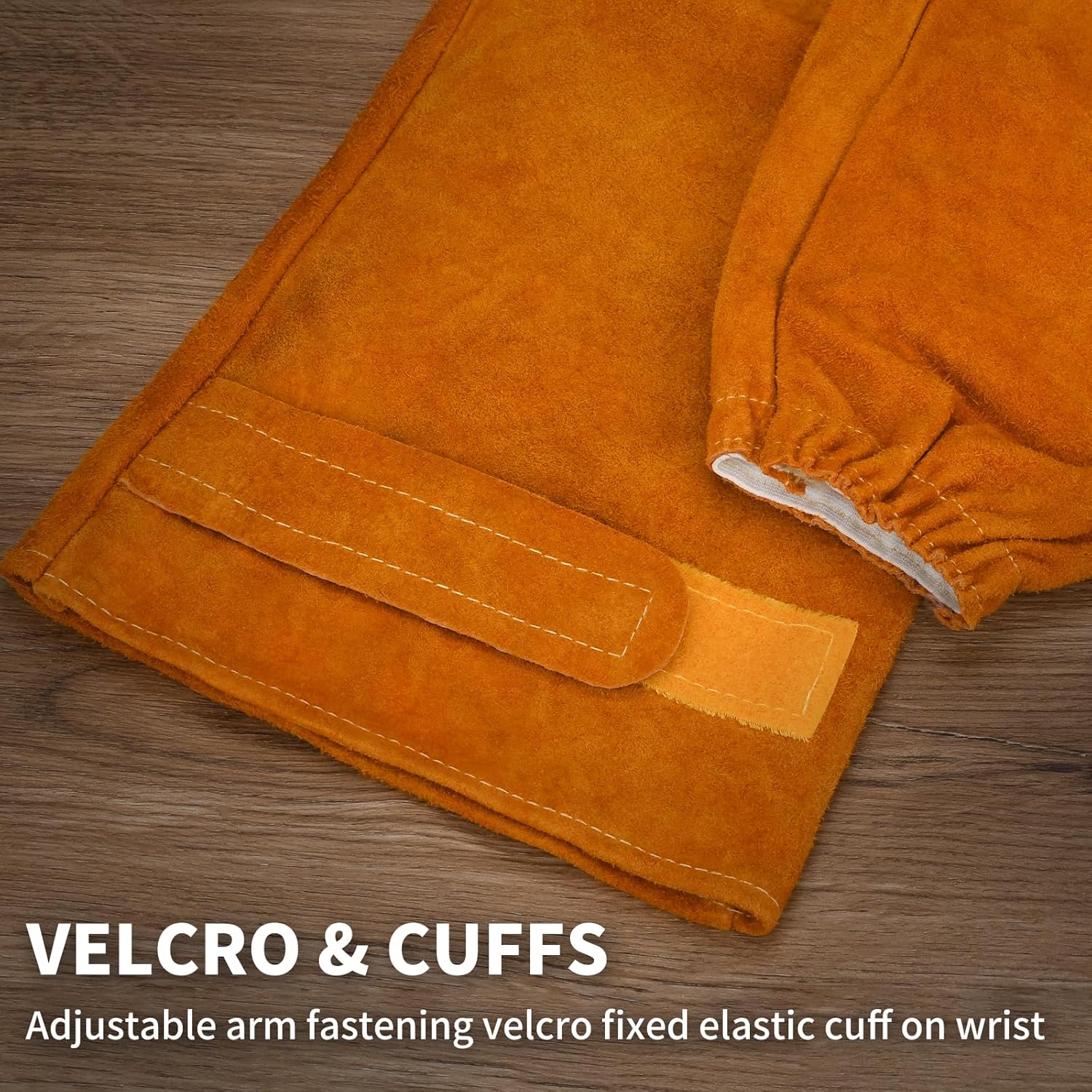 Leather Welding Sleeves, Real Cow Leather Arm Guards Welding Sleeves Heat & Flame Resistant Arm Protection for Men and Women in Welding Work - Image 4
