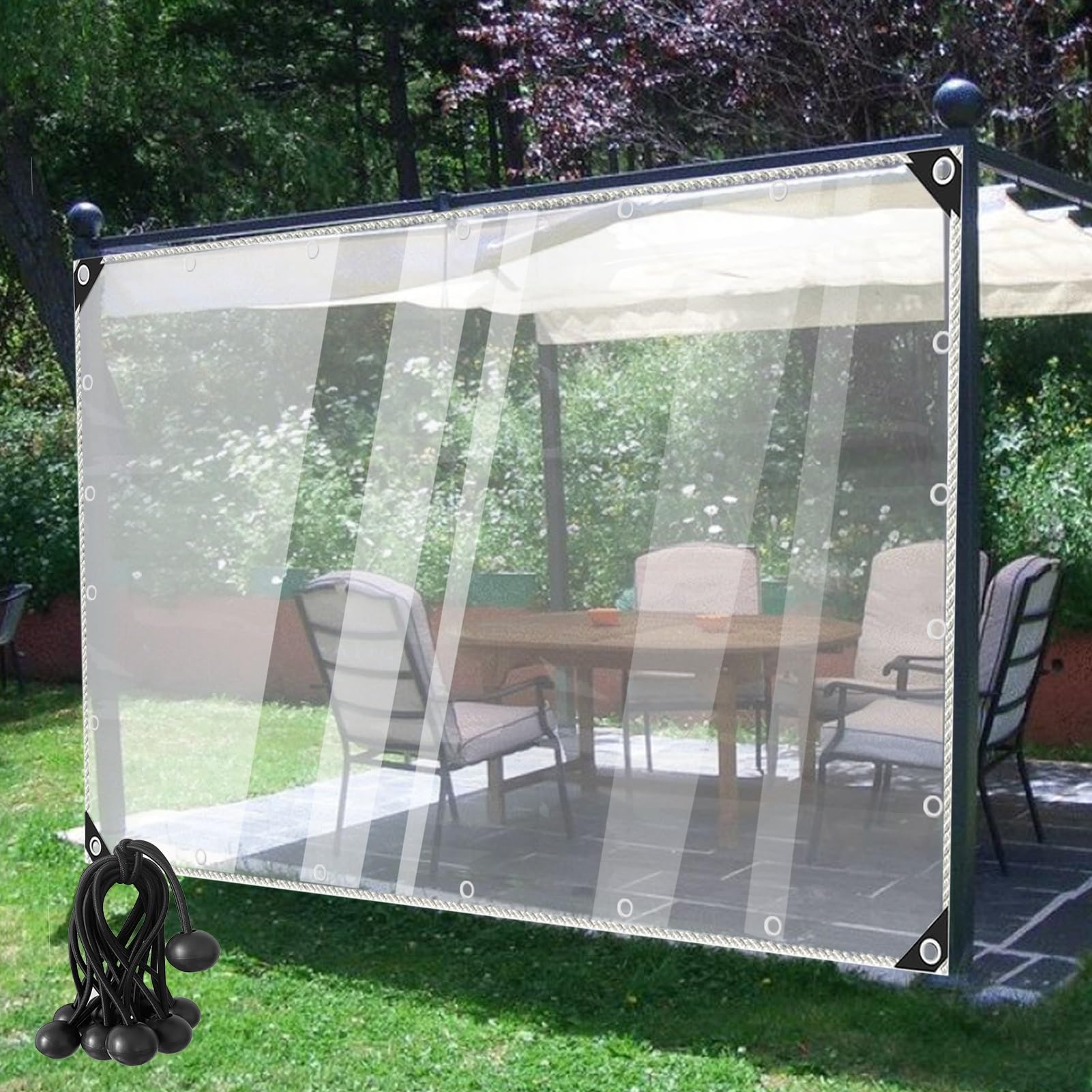 Bâche Transparente PVC Lourd 1,6x2,5m - Imperméable & Résistant - Protection Jardin, Mobilier, Plantes