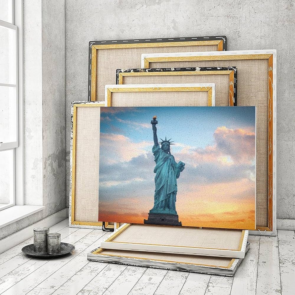 Amazon | 夕暮れ時のニューヨークの自由の女神像 数字油絵 数字