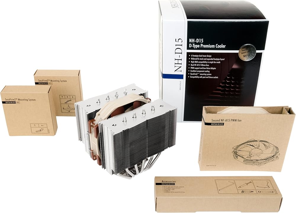 Noctua NH-D15, Premium CPU Cooler with 2X NF-A15 PWM 140mm Fans (Brown) thumbnail 4