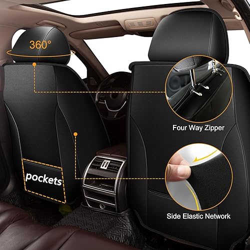 Miniatura 2 de 2 fundas de asiento delantero de automóvil para BMW X3 2011-2017  con soporte lumbar  Compatible con bolsa de aire  Protector de asiento de vehículo