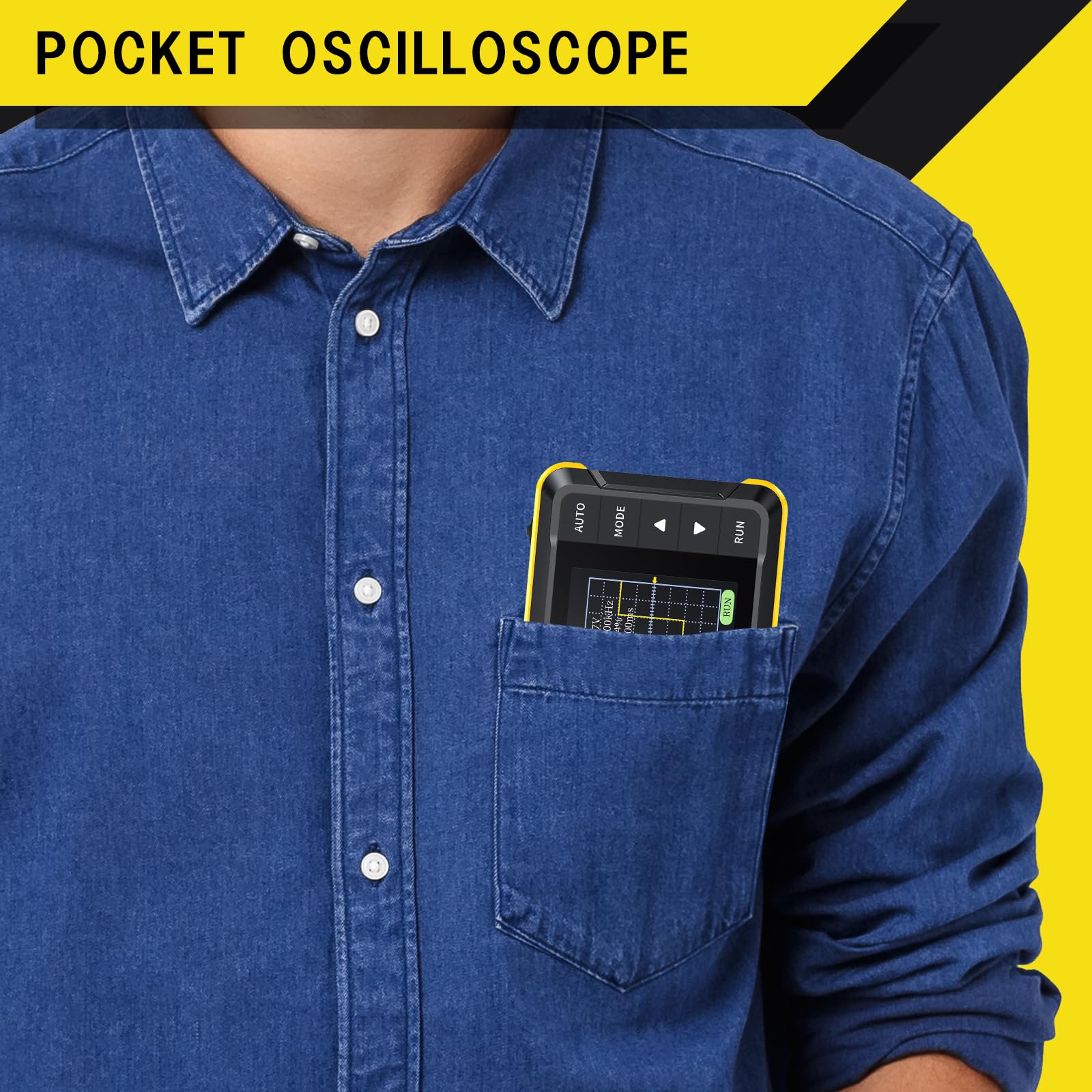 Oszilloskop Handheld, 400V 200 kHz 2,5 MS/s Oszilloskop, Echtzeit-Abtastrate Handoszilloskop mit OTA-Upgrade-Funktion, Tasche Oszilloskop für Einsteiger, Tragen Oszilloskop-Instrument
