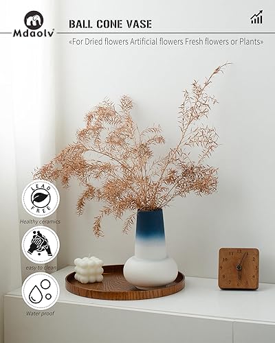 Miniatura 2 de Florero de 8 pulgadas de alto para flores ramo de tulipanes, hierba de las pampas, rosa, jarrón pequeño para centro de mesa de comedor, decoración