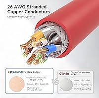 Vista 13 de Cable Matters 10Gbps Cable de Ethernet Cat 6A sin enganches largo blindado - 125 pies, Cable Cat 6A, Cordón Cat6A, Cable Ethernet, Negro