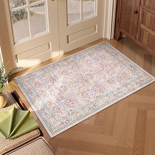 Lahome Pink 2x3 Washable Entryway Rug