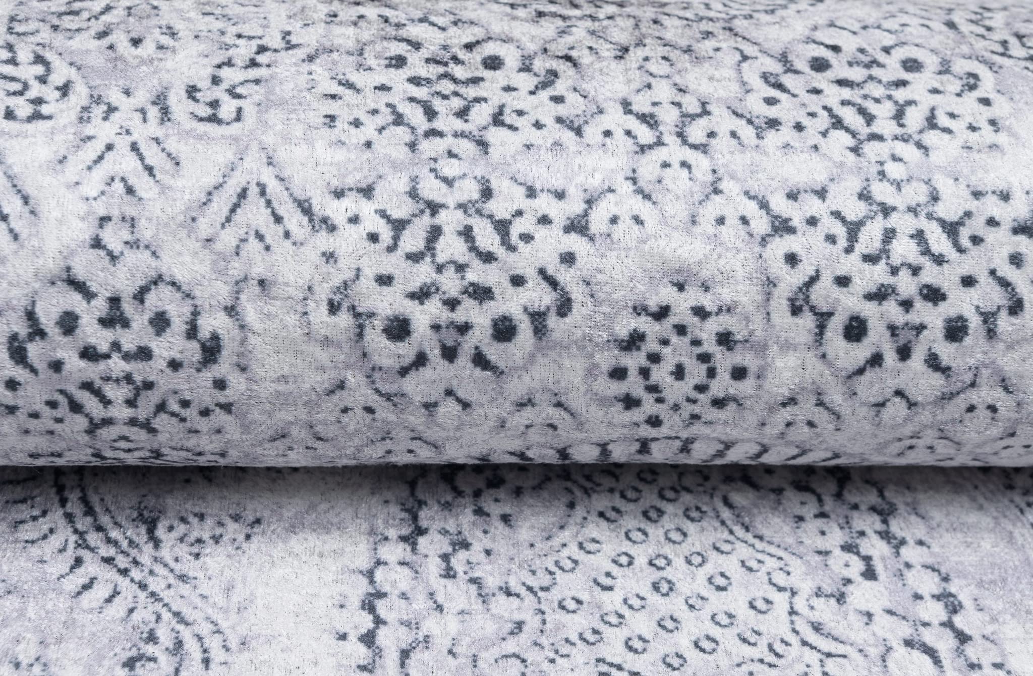 TAPISO Victoria Tappeto Antiscivolo Lavabile Pelo Corto per Soggiorno Camera da Letto Salotto Sala Design Moderno Orientale Astratto Ornamenti Grigio Sfumato 120 x 170 cm