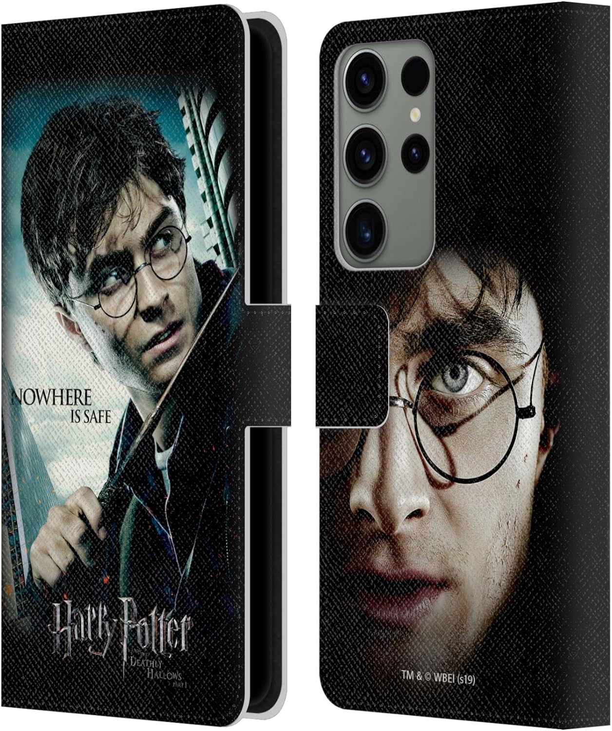 Head Case Designs Officially Licensed Harry Potter Potrait Deathly Hallows VII Leather Wallet Case Compatible with Samsung Galaxy S23 Ultra 5G