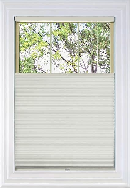 BlindsAvenue Cordless Top Down Bottom Up Cellular Honeycomb Shade, 9/16" Single Cell, Blackout, White Dove, Size: 60" W x 48" H