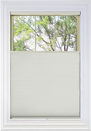 BlindsAvenue Cordless Top Down Bottom Up Cellular Honeycomb Shade, 9/16" Single Cell, Blackout, White Dove, Size: 60" W x 48" H