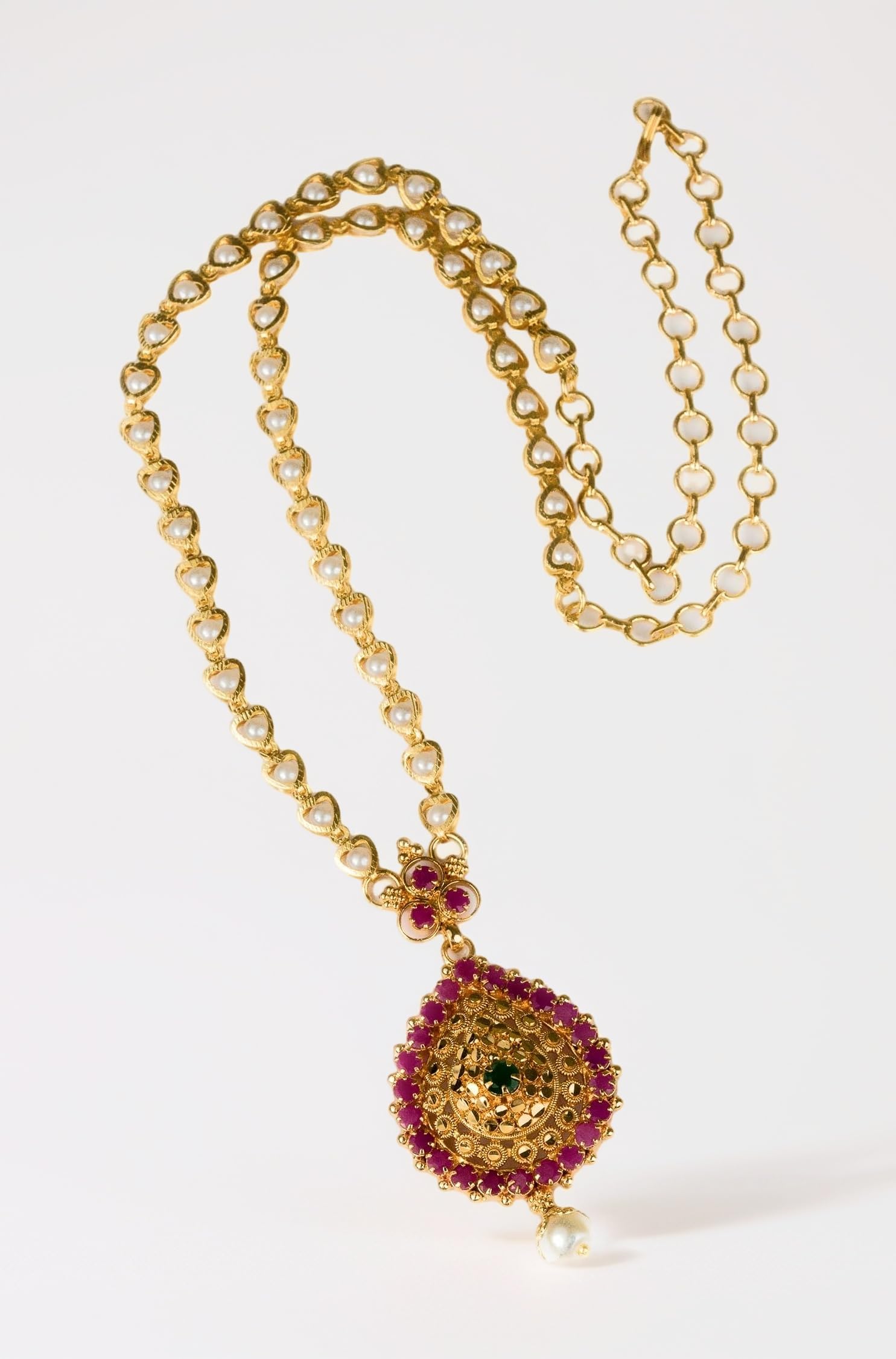 Sasitrends 1 Gram Micro Gold Plated Dasavatharam Pendant Chain Necklace