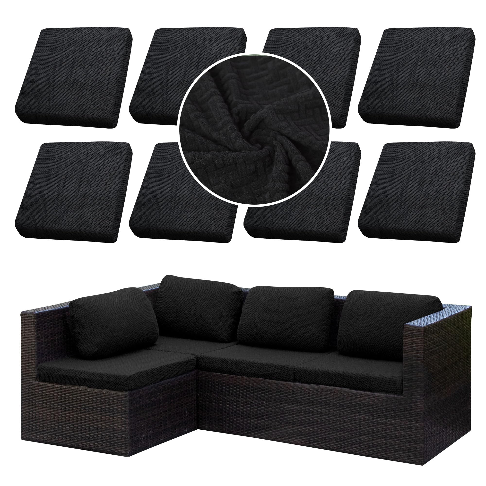 8PCS Patio Cushion Covers.Patio Furniture Couch SeatSlipcovers