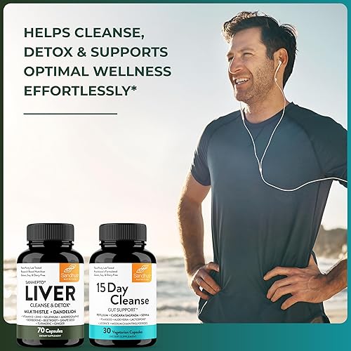 Miniatura 8 de Sandhu's Suplemento de desintoxicación y limpieza intestinal de 15 días para mujeres y hombres  Apoya la salud hepática, intestinal y digestiva