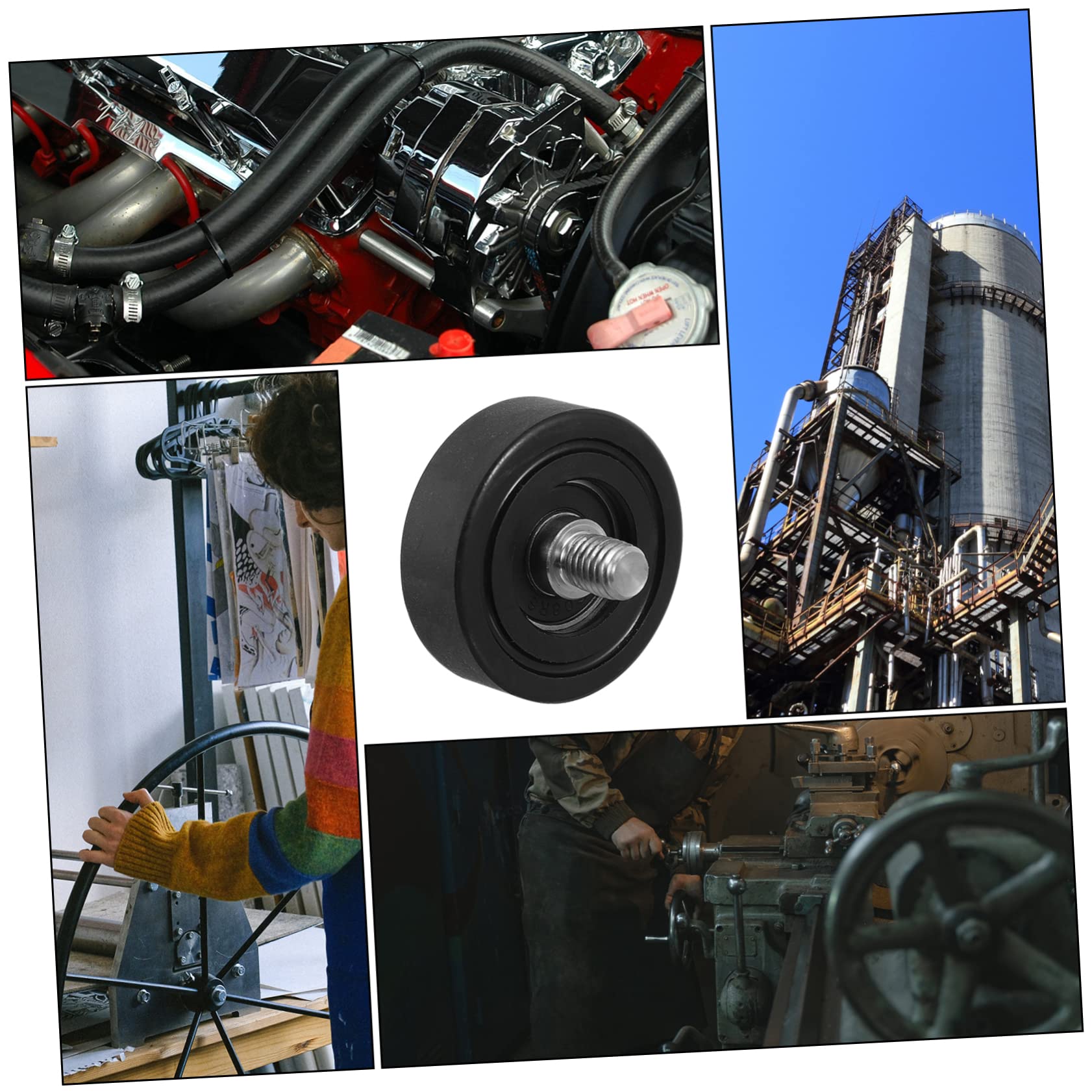 Angoily Plastic Coated Bearing Window Door Wheel Rail Ball Rolling Wheel Rail Ball Rolling Bearing Sliding Door Wheel U-Groove Guide Pulley Pu Pulley Door Roller Window Pulley Ball Bearing