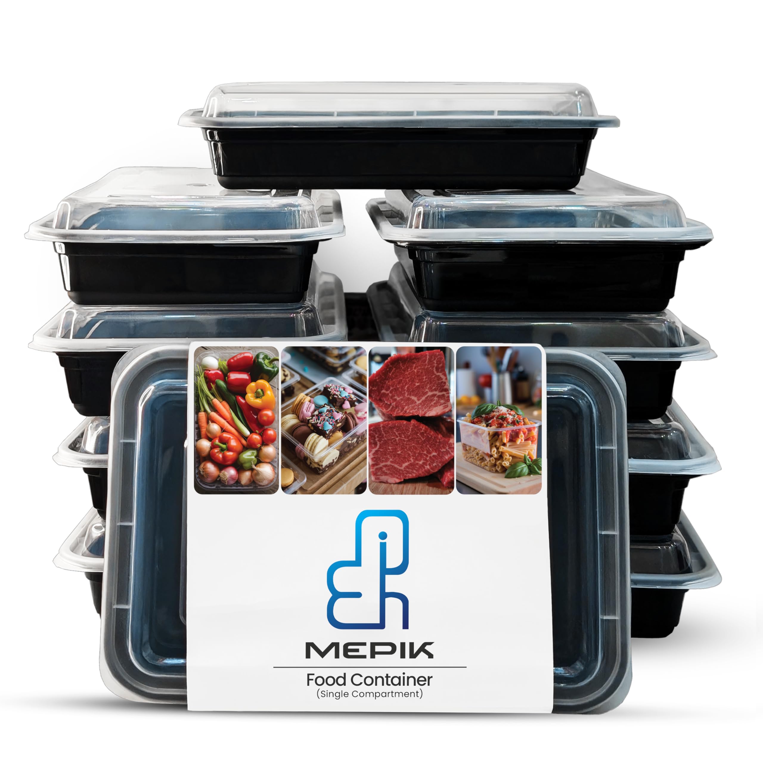 10 Pack Meal Prep Containers Reusable, BPA-Free Food Storage Containers, Microwave, Freezer & Dishwasher Safe Stackable Single-Compartment Plastic Food Containers with Lids