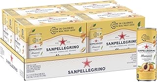 SAN PELLEGRINO MOMENTI Italian Sparkling Drinks Clementine Peach, Carbonated Fruit Beverage – 24 x 330mL Cans