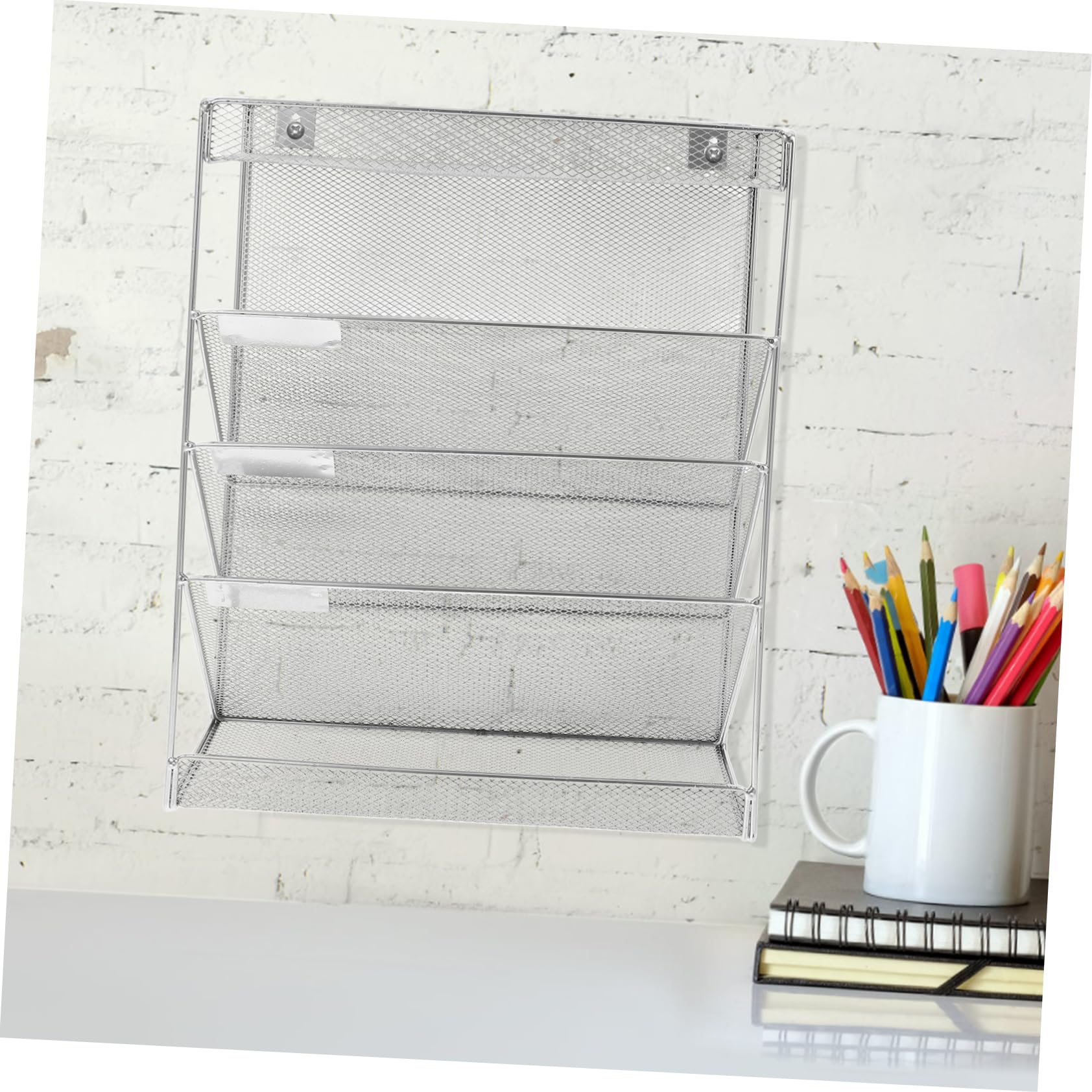 1 Satz Wand Aktenhalter aus Eisen, Silber, Wandmontiert