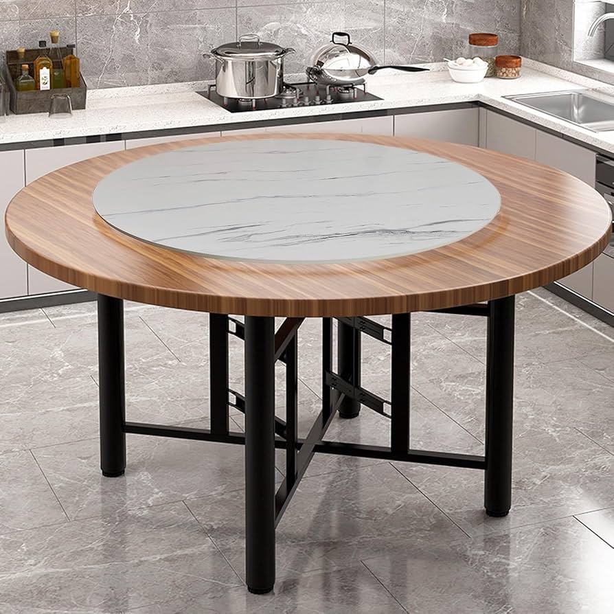 ①円卓 食卓 丸テーブル 昭和レトロ ターンテーブル 大型 和モダン