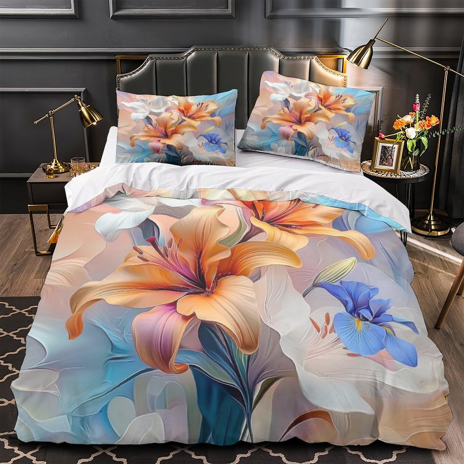 Housse de couette orchidée pour offrir douceur douceur et tendresse au lit de votre fille