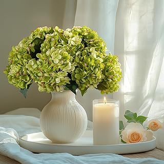 10PCS Faux Hydrangea Flower Hydrangea Artificial Flowers Hydrangea Bouquet Faux Flower Table Centerpieces for Home Wedding Bridal Bouquet Office Party DIY Floral Decor