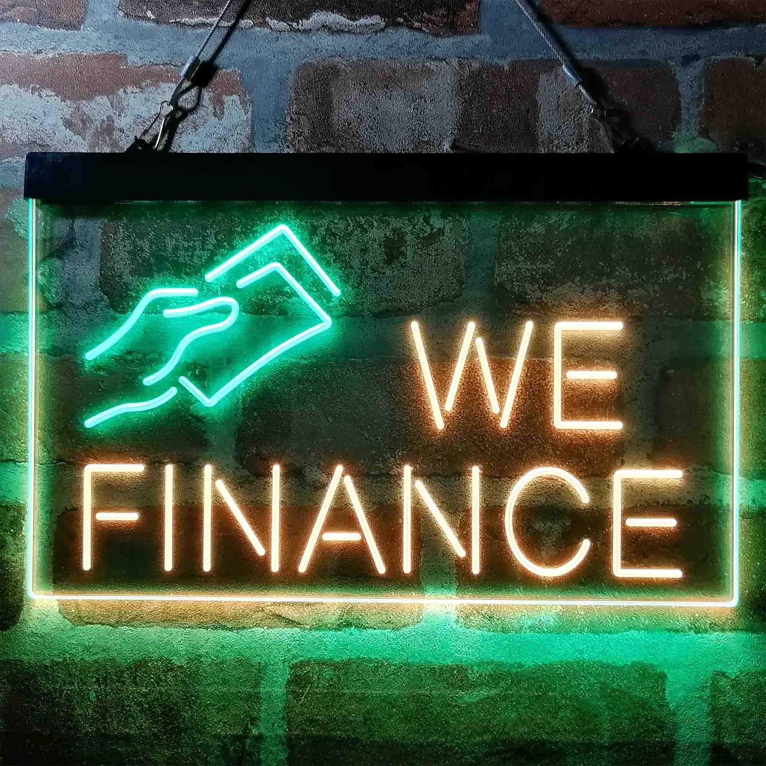 ADVPRO We Finance Borrowing Lending Money Dual Color LED Neon Sign Green & Yellow 16 x 12 Inches st6s43-i3963-gy