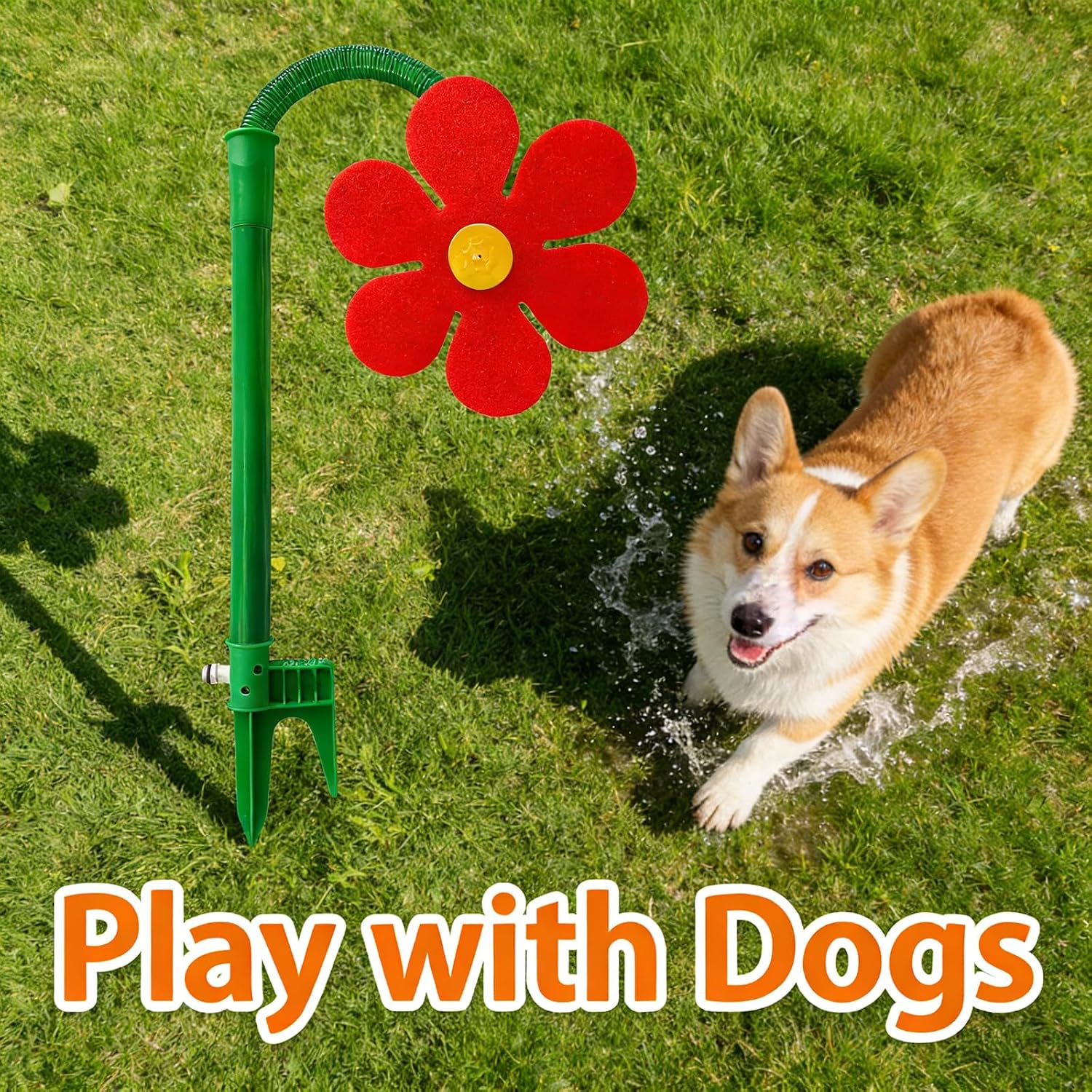 Sprinklers for Yard 360° Rotating Dancing Sunflower Sprinkler, Funny Lawn Watering Tool for Yard, Dogs, Kids Playing, Garden Irrigation(Yellow+White)