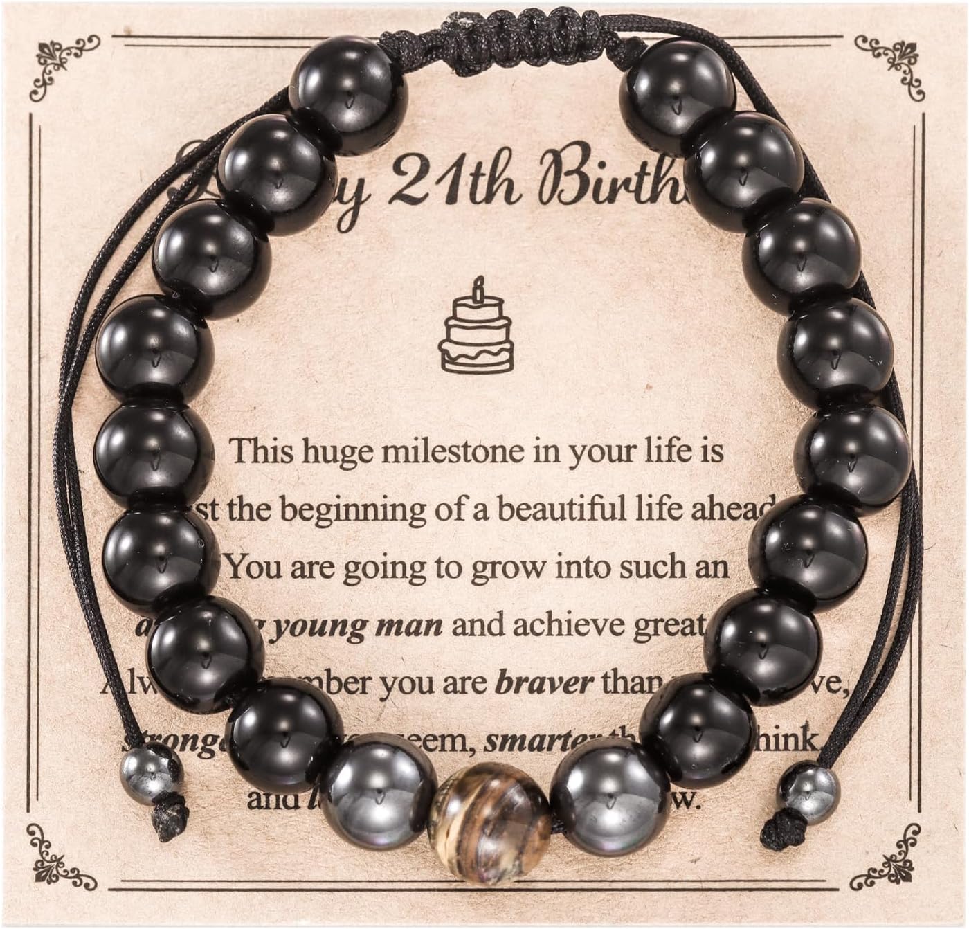 21 Year Old Birthday Gifts for Him Brother Boyfriend Male Bday Jewelry Happy 21st Birthday Bracelet