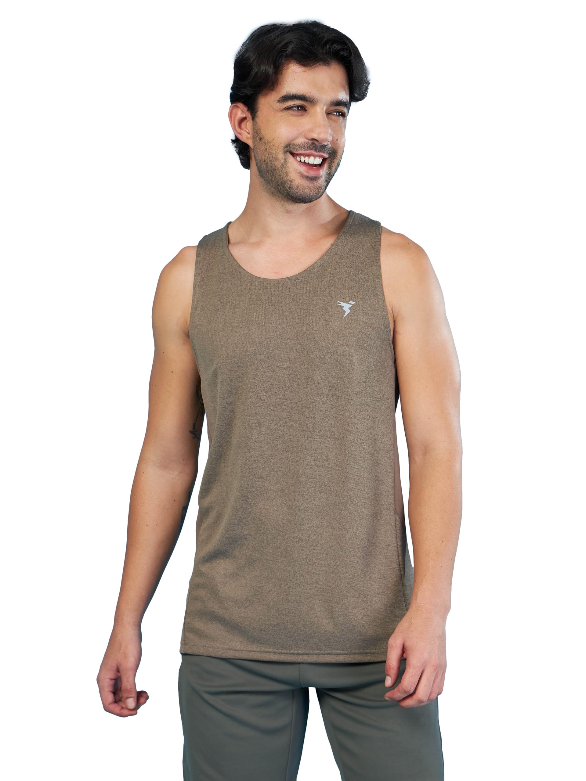 TECHNOSPORT Men's Self Design Slim Fit Sleeveless Vest for Gym, Workout & Sports with Antimicrobial Properties-picture-19
