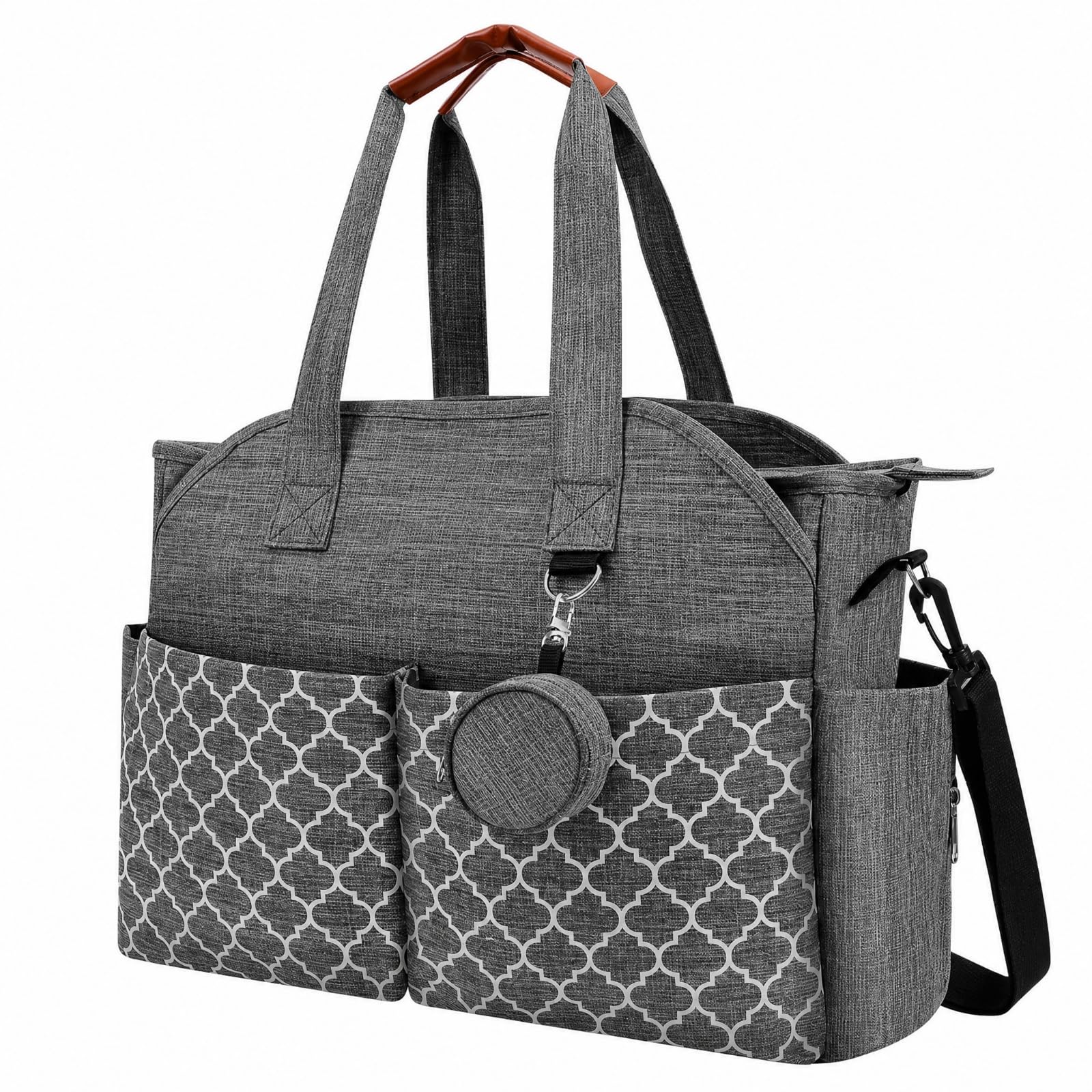 Bolso Pañales Poliésr Ligera periores Reforzadas, Aislan, Bolso Pañales con Bolsillo Impermeable polietileno, para Viajes, Guarría, Gris
