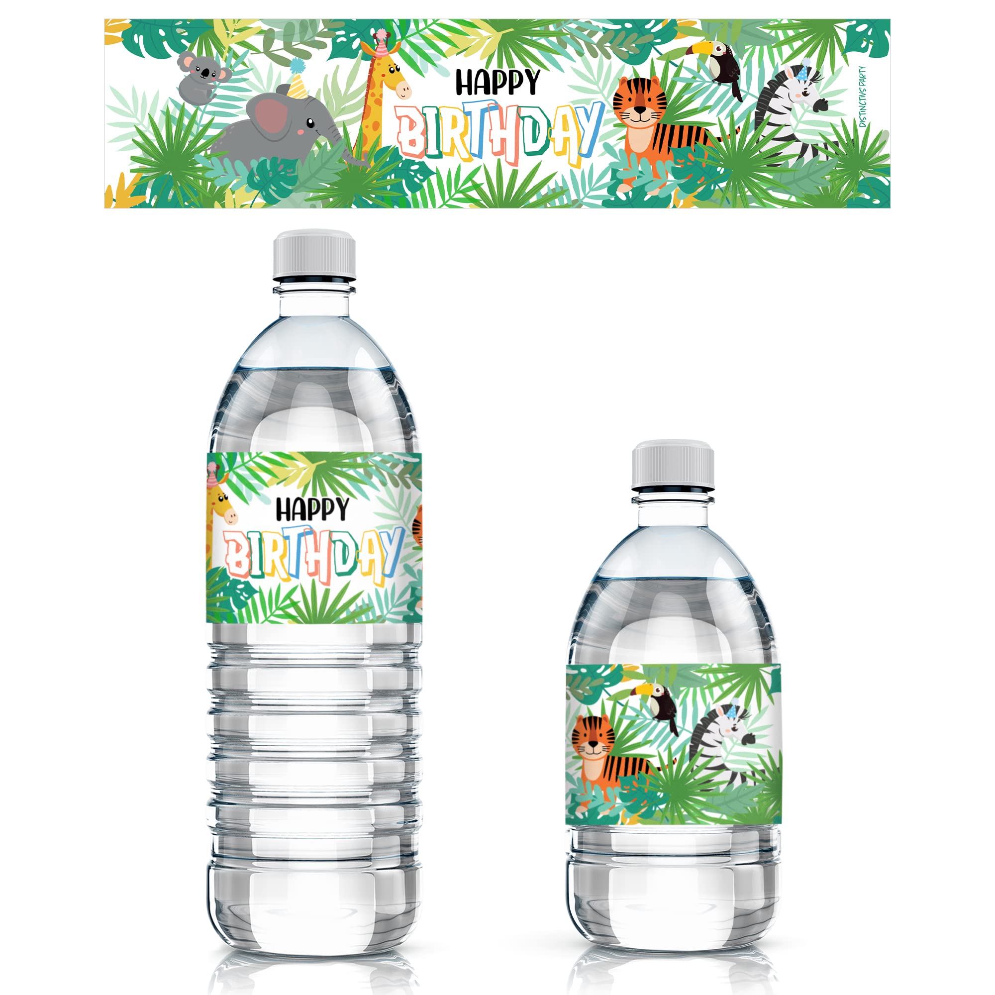 24 Bottled Water Birthday Stickers Wild One - kopalajams.com