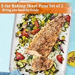 E-far Feuille de cuisson extra grande, 20 , x 14 , Acier inoxydable plaque à cookies pour four avec 50 Papier parchemin, bac de cuisson en métal rectangle pour la cuisson, sans rouille & Lourdes, lave-vaisselle Safe-paquet de 2