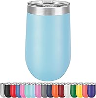 Vista 21 de Vaso de vino grande de 16 onzas, aislado al vacío, acero inoxidable con tapa, vasos de vino aislados con tapas, copas de vino sin tallo (negro)