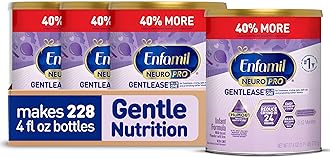NeuroPro Gentlease for easing Fussiness, Crying, Gas, Spit-up in 24 Hrs, Smaller Proteins for Easy Digestion, Brain Supporting DHA, Prebiotic Blend, HuMO6*, Baby Formula, 27.4 Oz Can (Pack of 4)