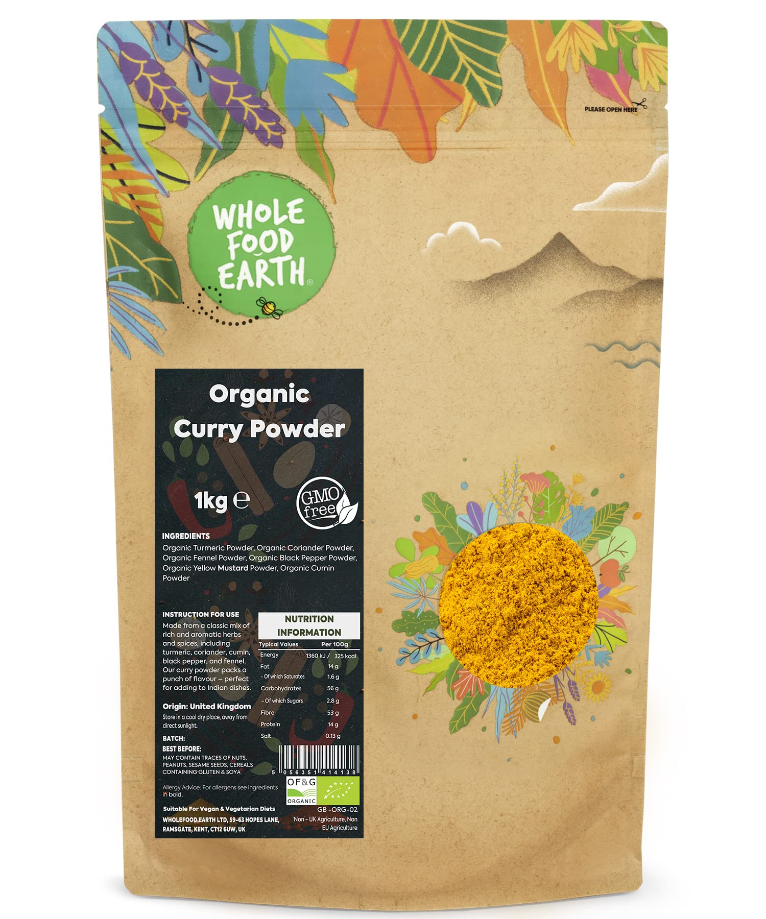 Wholefood Earth Organic Curry Powder 1 kg | GMO Free | Certified Organic