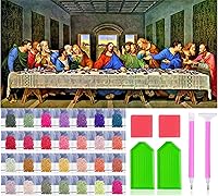 Vista 14 de JesMolla Kit de pintura de diamante redondo completo 5D por números para adultos, kits de pintura de diamantes redondos de taladro completo, kit