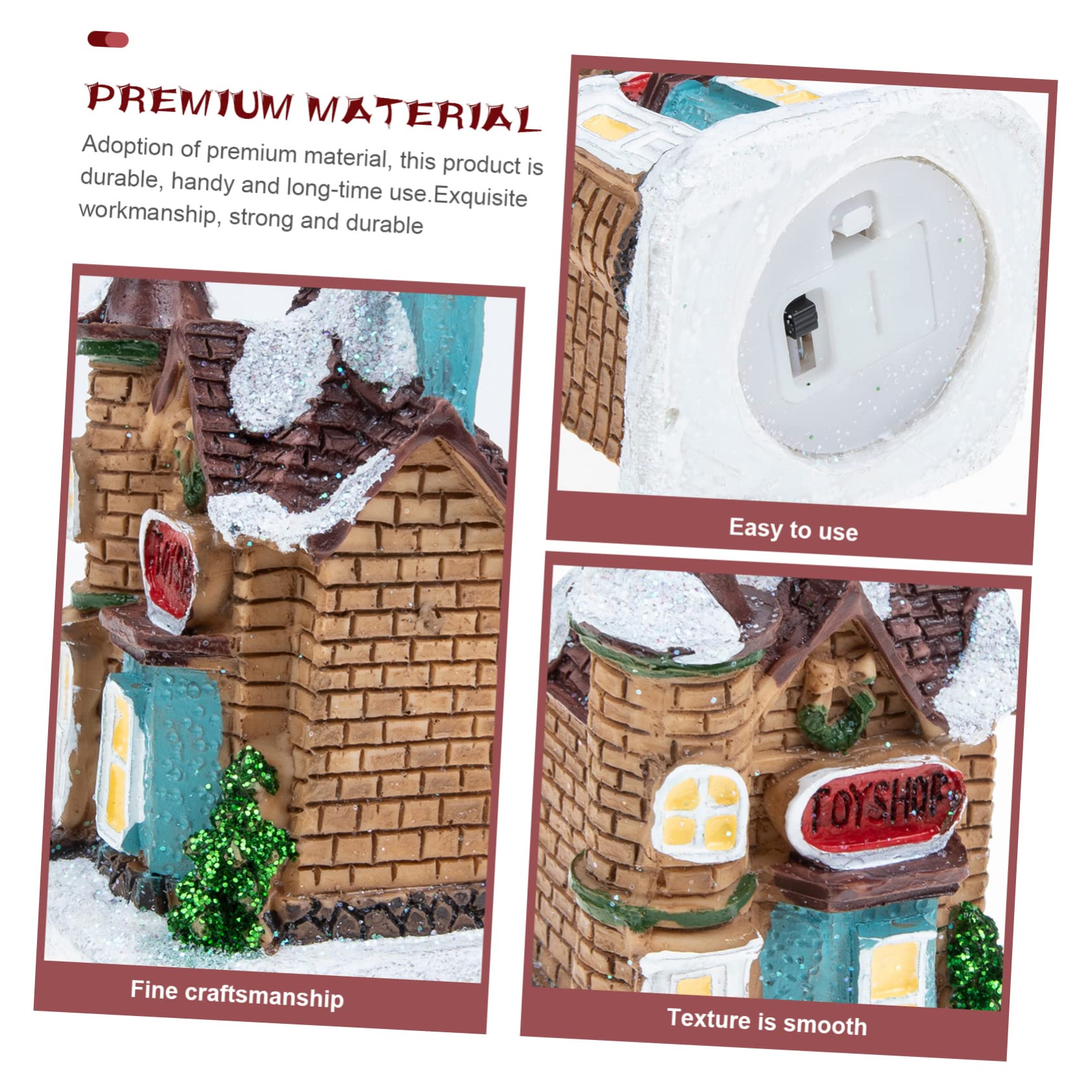 Cabilock 4 Piezas Pueblo De La De Navidad Led De Navidad Ornamento De La De Navidad Iluminar La De Navidad Pueblo Navideño En Miniatura Mini Pueblo Navideño Decoración Resina