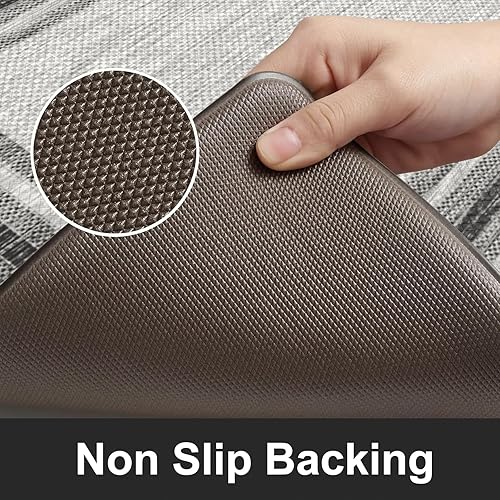 Miniatura 4 de KIMDOE - Alfombras y tapetes de cocina bohemios, 2 unidades, acolchados, antifatiga, antideslizantes, impermeables, ergonómicas, de espuma cómoda,