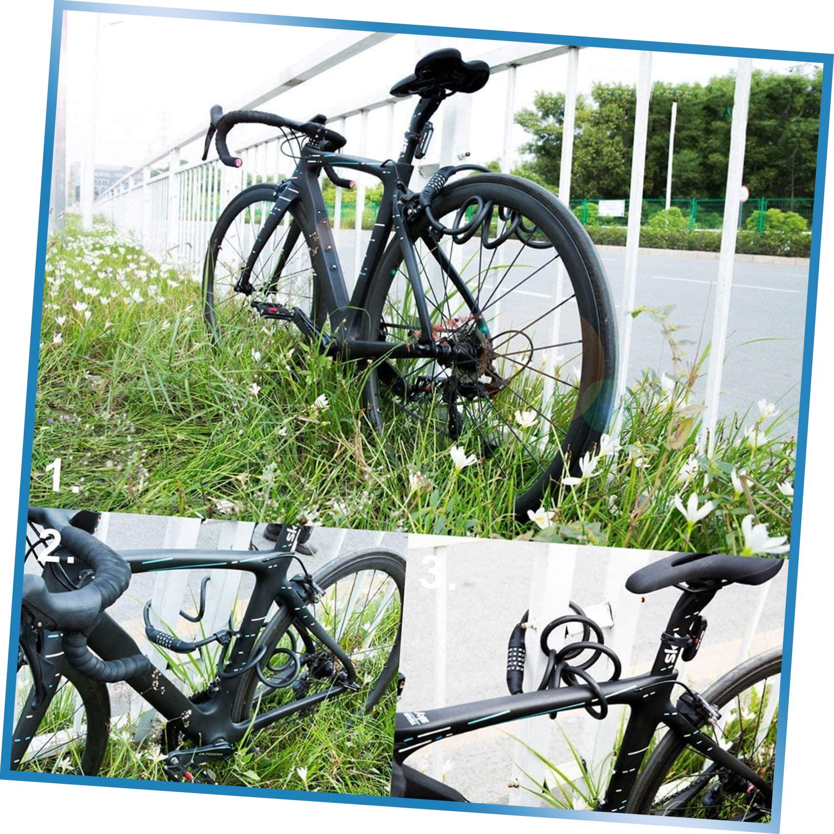 ifundom Lucchetto Catena per Bici Robusto e Durevole Lucchetto Codice Cifre Accessori di Sicurezza per Biciclette