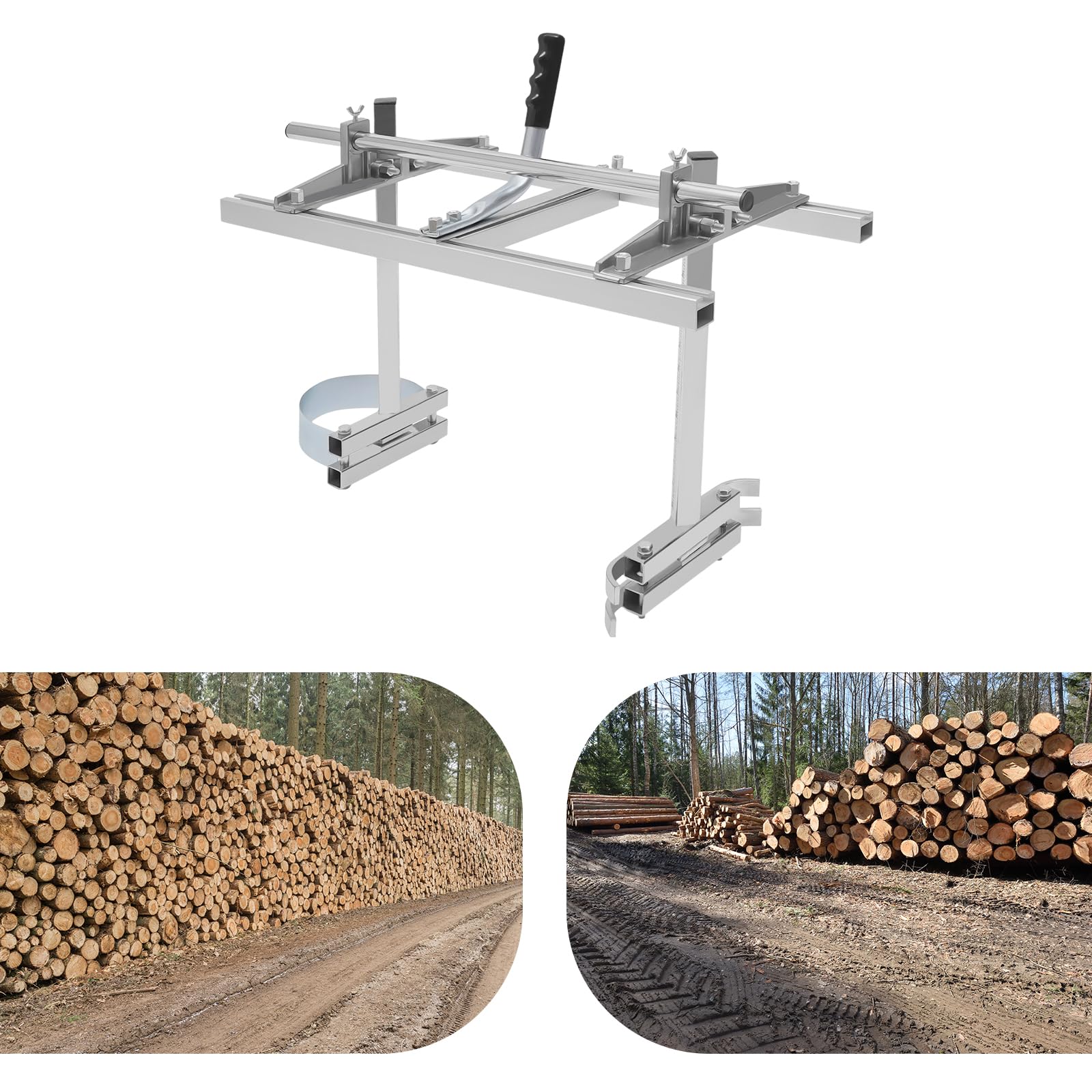 Molino de motosierra, aserradero portátil, aserradero móvil, guía de motosierra ajustable para tablas, madera de molino eficiente, grosor máximo de corte 1,27-33 cm, para una variedad de necesidades