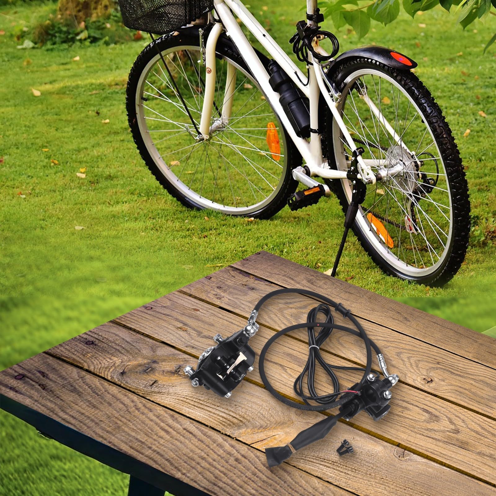 Set di freni a disco idraulici per e-bike Fatbike con funzione Power-Off, doppio pistone, in lega di alluminio, dischi da 160/180 mm, olio DOT4, interfaccia SM a 2 pin, anteriore/posteriore