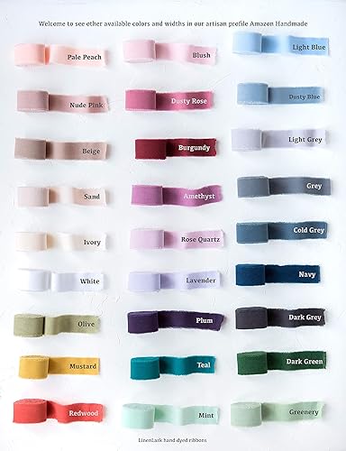 Miniatura 147 de Dark green 1 inch wide 5 yds frayed edges handmade cotton ribbon hand dyed for Rustic wedding invitation ties favors gift wrapping Party decor bows