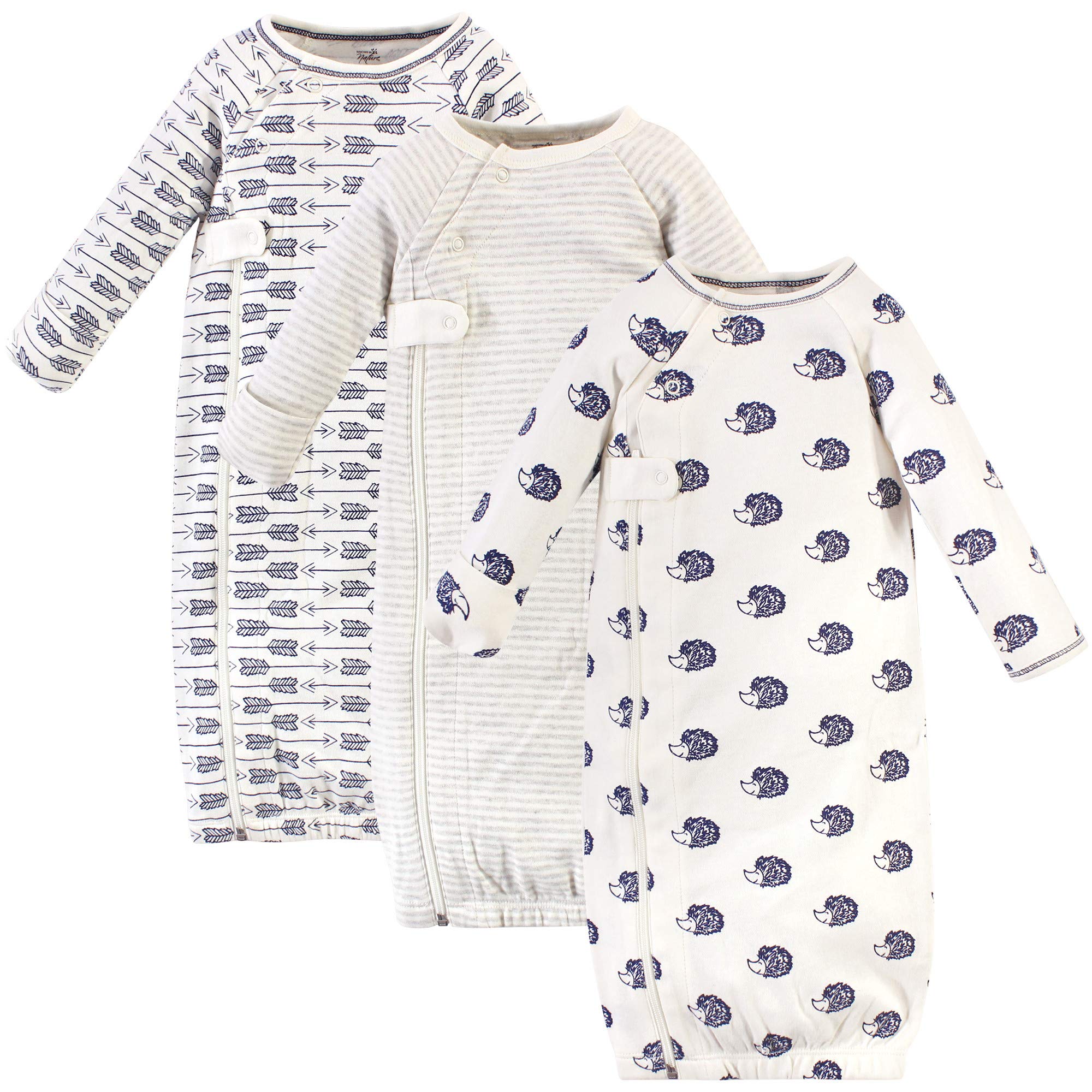 Touched by Nature Baby Organic Cotton Zipper Gowns