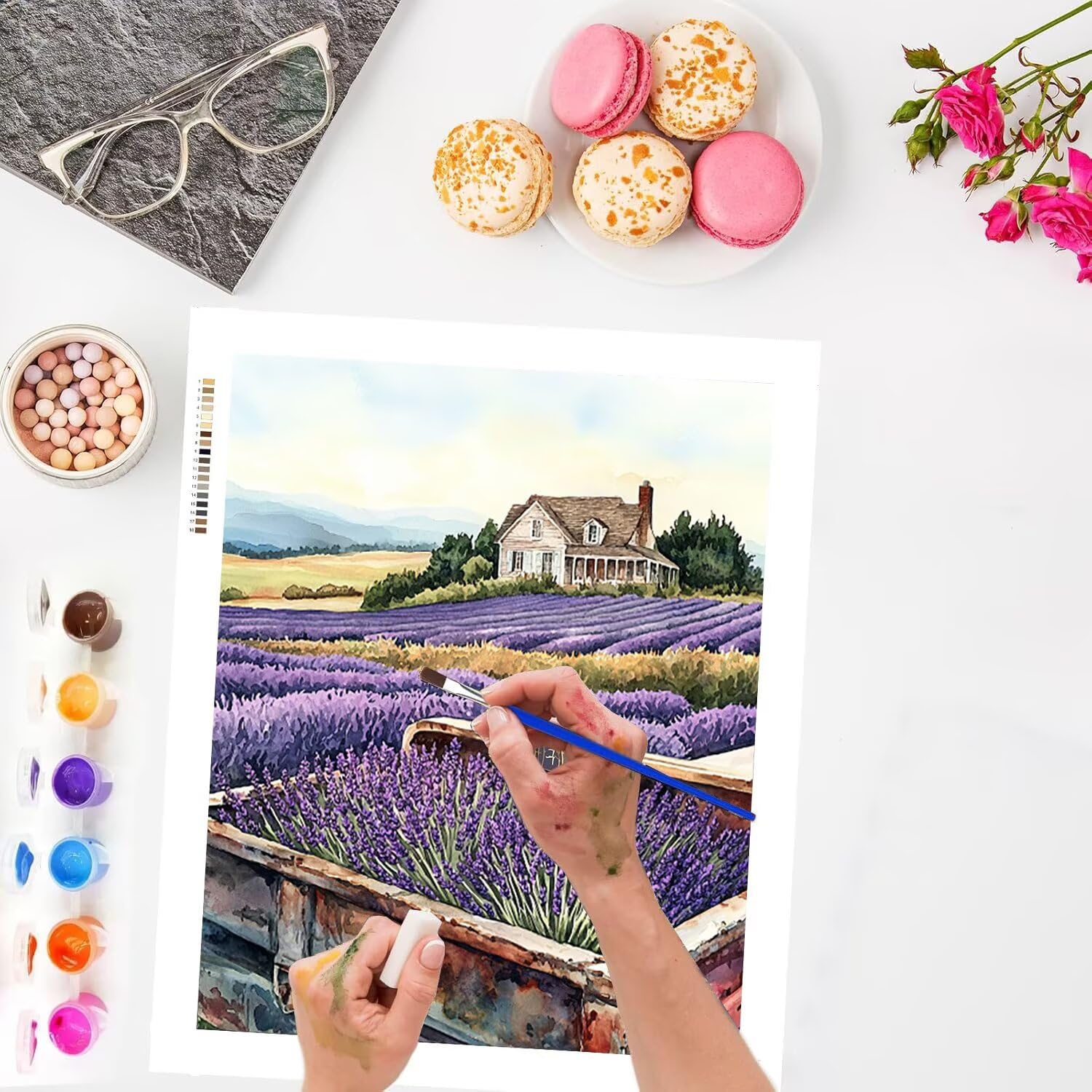 WEISHIWE Lavanda Dipingere con i Numeri per Adulti, 70x90cm a-1037