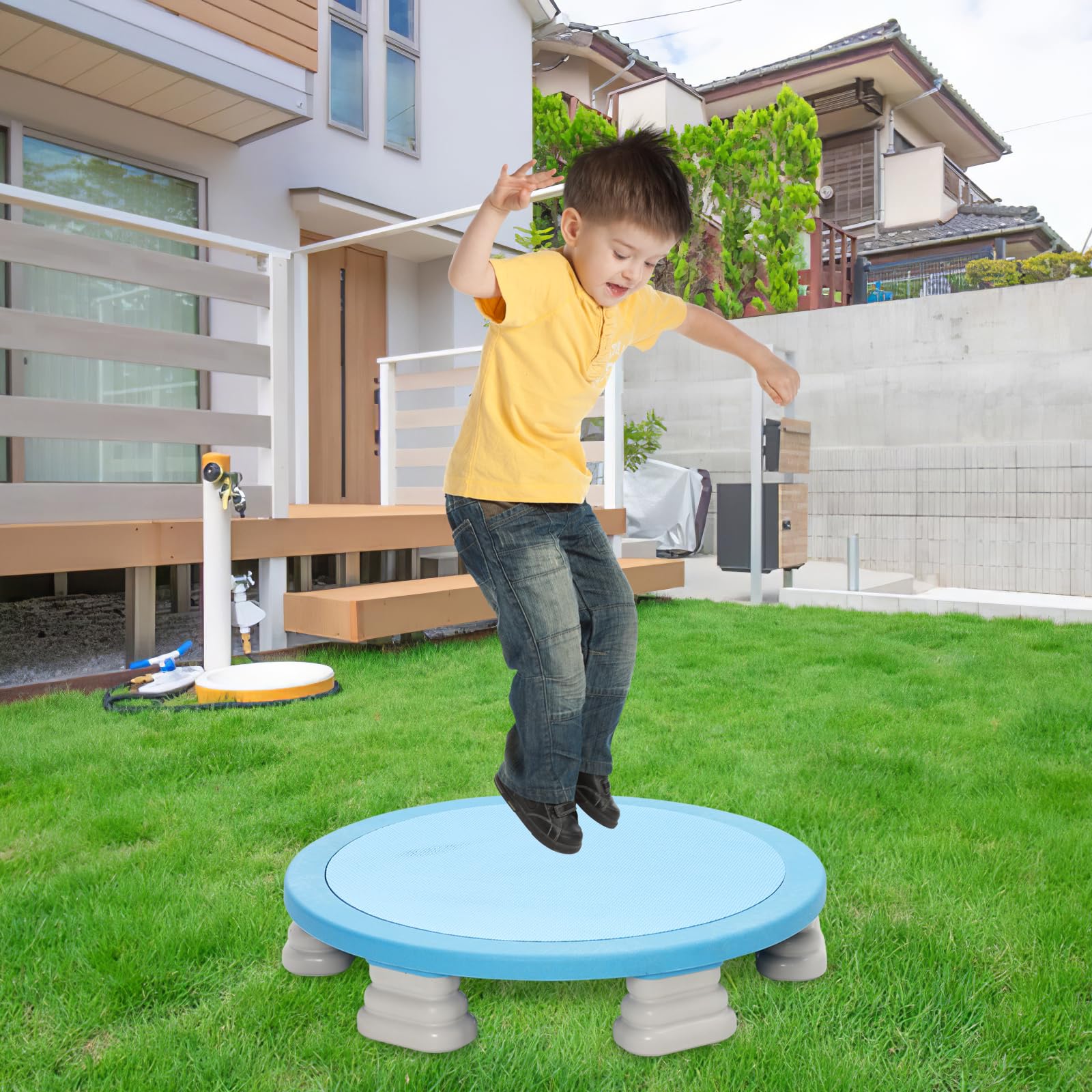 Trampoline sensoriel pour enfants, mini trampoline sans main courante, faible élasticité pour enfants autistes, appareil d'entraînement sensoriel pour garçons et filles, facile à monter
