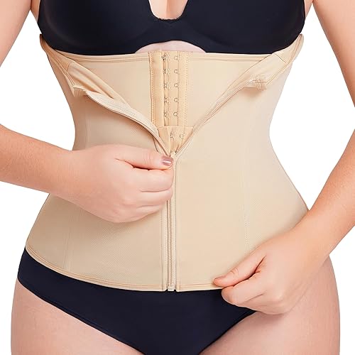 MERYOSZ Waist Trainer Corset Zipper Tummy Control Shapewear Breathable Waist Cincher for Women Body Shaper Sport Girdle