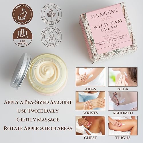 Miniatura 4 de Crema de ñame silvestre para el equilibrio hormonal, regalo para mamá, apoyo para la menopausia y el síndrome premenstrual para mujeres, crema