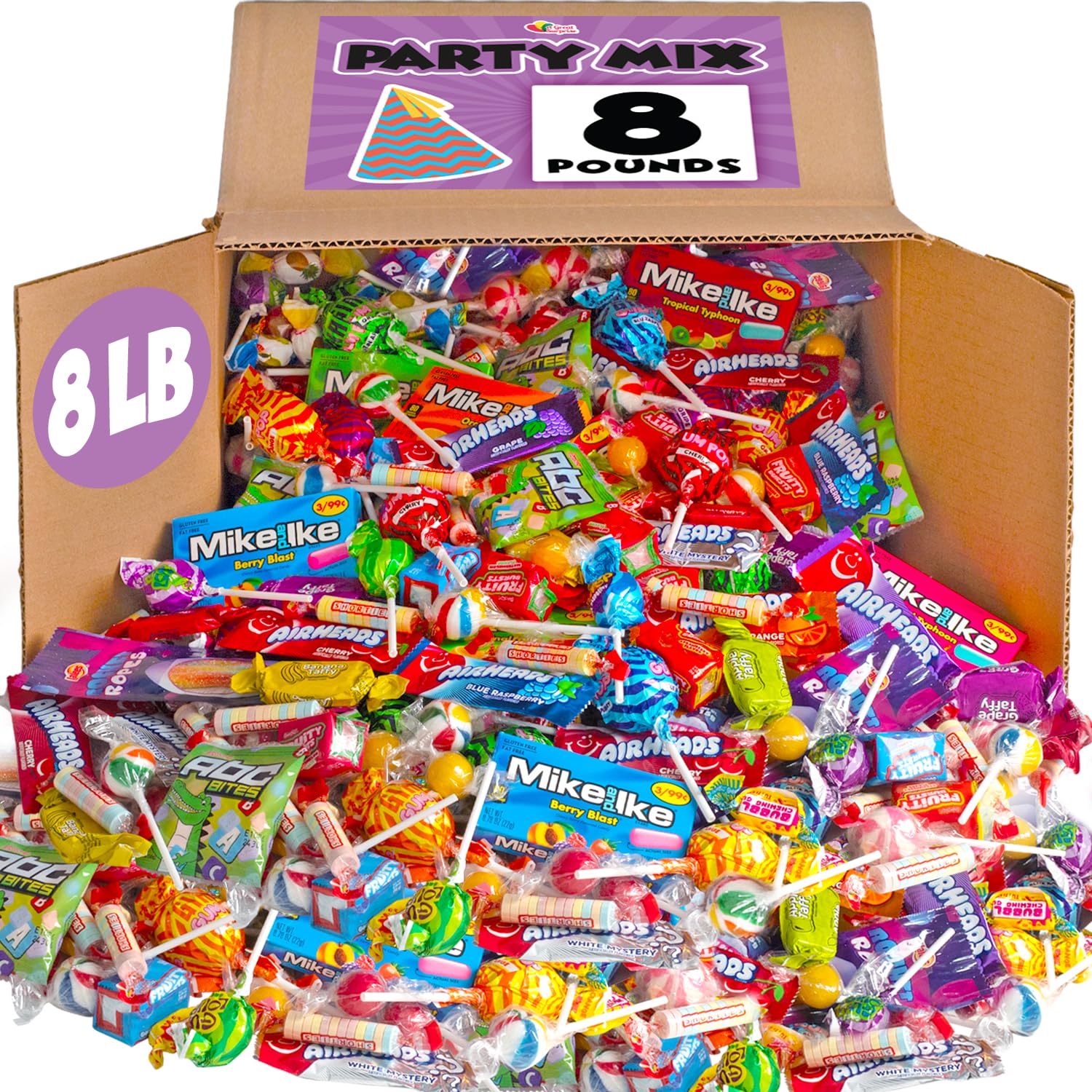 Big Bulk Candy - 8 Pounds - Individually Wrapped Candies - Big Bulk Candies - Piñata Filler Stuffers - Assorted Variety Pack for Offices, Schools, Birthday