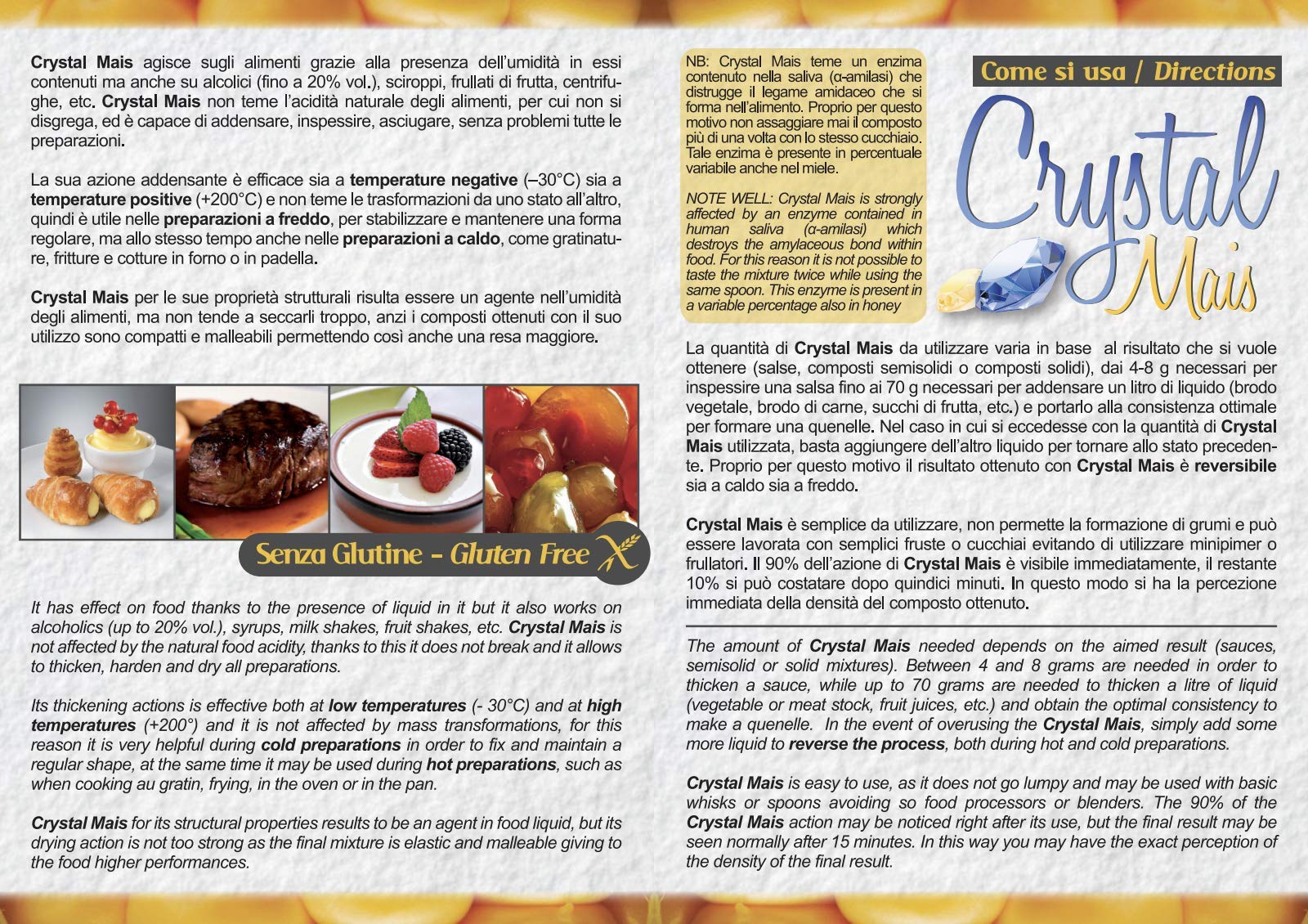 Decorfood Italy Amido di Mais Modificato E1442, Crystal Mais, 750 g