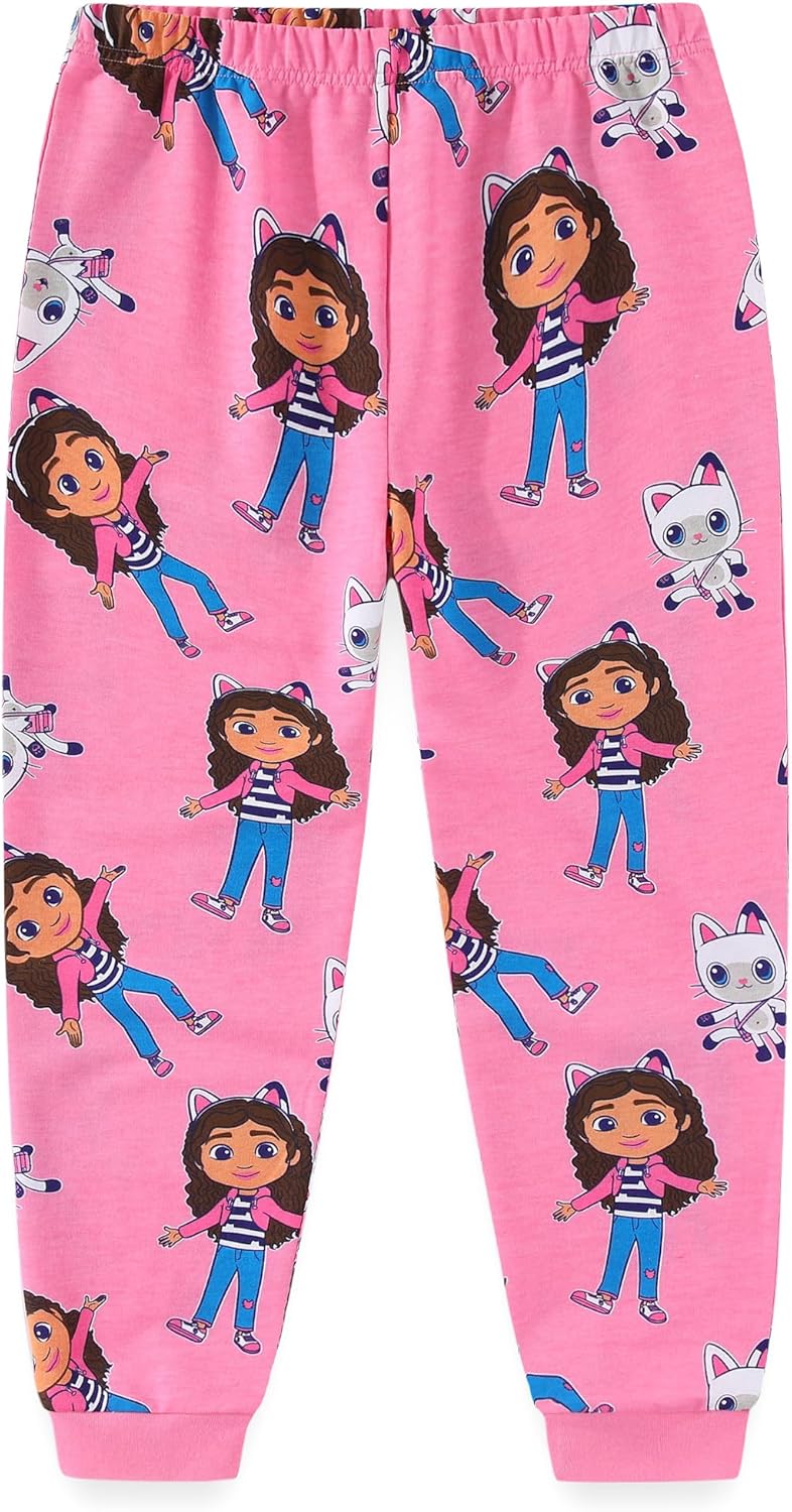 DREAMWORKS GABBY'S DOLLHOUSE Girls 2 Piece Long Sleeve Shirt and French Terry Pants Set for Toddler and Big Kids - Image 3